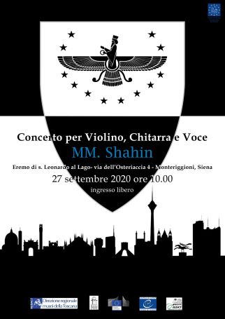 GEP 2020, domenica 27 settembre. Eremo di San Leonardo al Lago (SI). Concerto per violino, chitarra e voce di MM. Shahin.